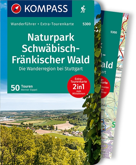 KOMPASS Wanderf&uuml;hrer Naturpark Schw&auml;bisch-Fr&auml;nkischer Wald, Die Wanderregion bei Stuttgart, 50 Touren - Werner Sippel