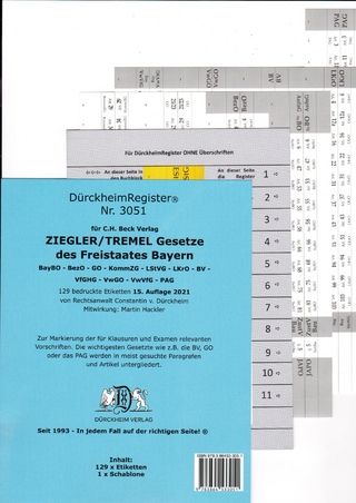 DürckheimRegister® ZIEGLER TREMEL Gesetze Freistaat Bayern SW, OHNE Stichworte