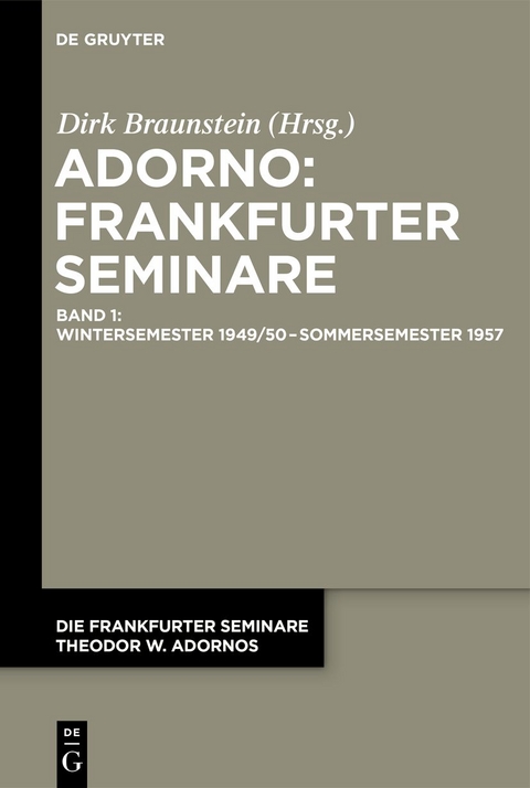 Wintersemester 1949/50 – Sommersemester 1957 - 