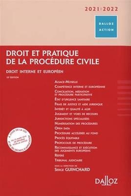 Droit et pratique de la procédure civile 2021-2022 : droit interne et européen