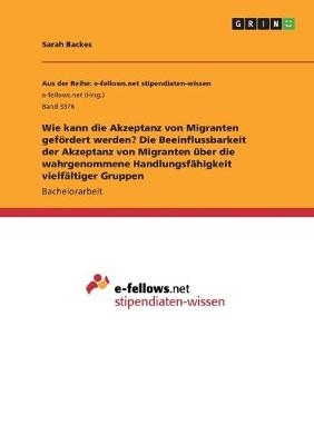 Wie kann die Akzeptanz von Migranten gef&Atilde;&para;rdert werden? Die Beeinflussbarkeit der Akzeptanz von Migranten &Atilde;&frac14;ber die wahrgenommene Handlungsf&Atilde;&curren;higkeit vielf&Atilde;&curren;ltiger Gruppen - Sarah Backes