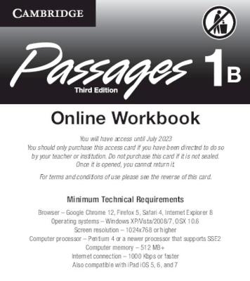 Passages Level 1 Online Workbook B Activation Code Card - Jack C. Richards, Chuck Sandy