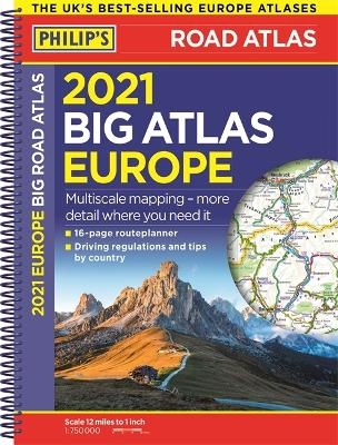 2021 Philip's Big Road Atlas Europe -  Philip's Maps