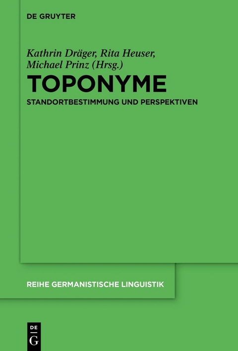 Toponyme von Kathrin Dräger ISBN 9783110721133 Buch online