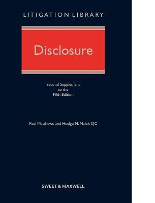 Disclosure - Paul Matthews, Hodge M Malek QC