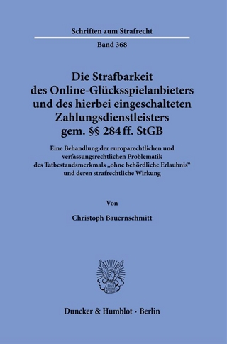Die Strafbarkeit des Online-Glücksspielanbieters und des hierbei eingeschalteten Zahlungsdienstleisters gem. §§ 284 ff. StGB.