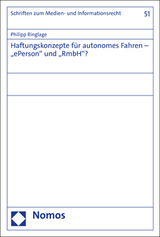Haftungskonzepte f&uuml;r autonomes Fahren &ndash; &bdquo;ePerson&ldquo; und &bdquo;RmbH&ldquo;? - Philipp Ringlage