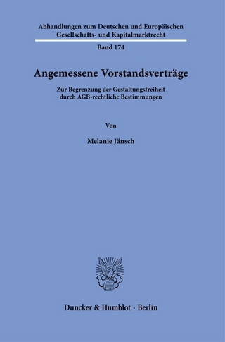 Angemessene Vorstandsverträge.