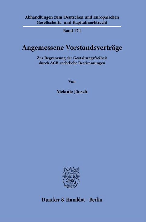 Angemessene Vorstandsvertr&auml;ge. - Melanie J&auml;nsch