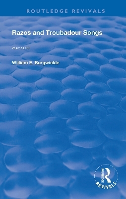 Razos and Troubadour Songs - 