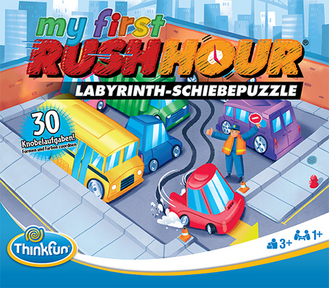 ThinkFun 76443 - My first Rush Hour - Das bekannte Stau-Spiel f&uuml;r Kinder ab 3 Jahren, Logikspiel f&uuml;r 1 Spieler, mit Aufgaben f&uuml;r Anf&auml;nger und Experten