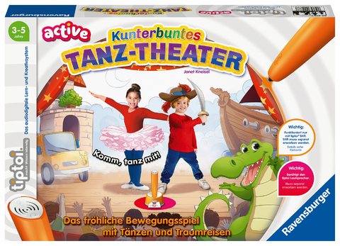 Ravensburger tiptoi&reg; ACTIVE Spiel 00077, Kunterbuntes Tanz-Theater, Bewegungsspiel ab 3 Jahren - Janet Kneisel