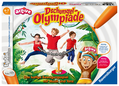 Ravensburger tiptoi&reg; ACTIVE Spiel 00075, Dschungel-Olympiade, Bewegungsspiel ab 4 Jahre f&uuml;r 1-6 Spieler - Kai Haferkamp