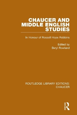 Chaucer and Middle English Studies - 