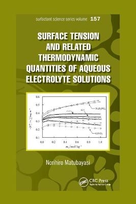 Surface Tension and Related Thermodynamic Quantities of Aqueous Electrolyte Solutions - Norihiro Matubayasi