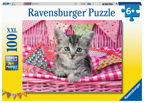 Ravensburger Kinderpuzzle - 12985 Niedliches K&auml;tzchen - Tier-Puzzle f&uuml;r Kinder ab 6 Jahren, mit 100 Teilen im XXL-Format