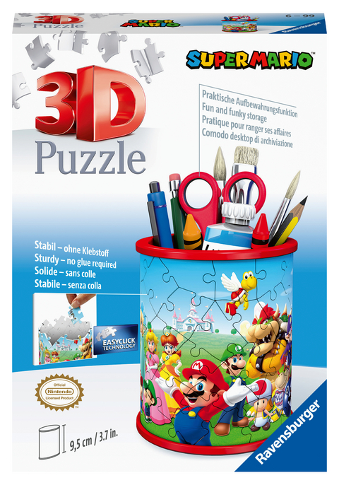Ravensburger 3D Puzzle Utensilo Super Mario 11255 - 54 Teile - Stiftehalter f&uuml;r Super Mario Fans ab 6 Jahren