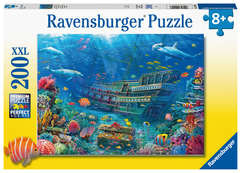 Ravensburger Kinderpuzzle - 12944 Versunkenes Schiff - Unterwasserwelt-Puzzle f&uuml;r Kinder ab 8 Jahren, mit 200 Teilen im XXL-Format
