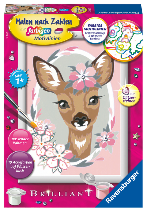 CreArt, Malen nach Zahlen Kinder - S&uuml;&szlig;es Reh