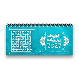 Tischkalender- Planer 2022 „Labyrinth“ Buntkalender® Türkis