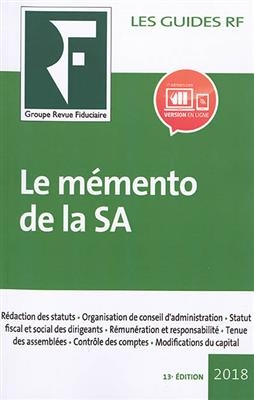 LE MEMENTO DE LA SA 2018 - REDACTION DES