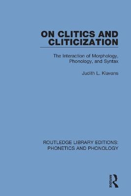 On Clitics and Cliticization - Judith L. Klavans