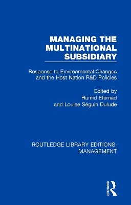 Managing the Multinational Subsidiary - 