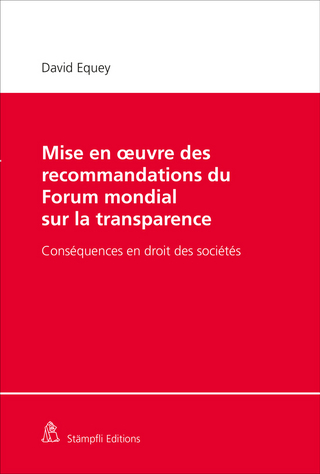 Mise en oeuvre des recommandations du Forum mondial sur la transparence