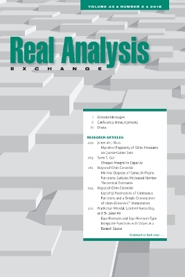 Real Analysis Exchange 43, No. 2 - 