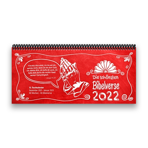Tischkalender- Planer 2022 „Bibelverse“ Buntkalender® Rot