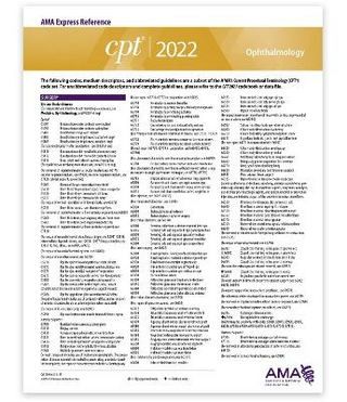 CPT Express Reference Coding Card 2022: Ophthalmology