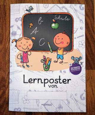 Sunnywall® 20 Lernposter A3 im Set + Bonus Ausmal - Lernhilfen für Kinder Vorschule Grundschule Schule Lesen Schreiben ABC Rechnen