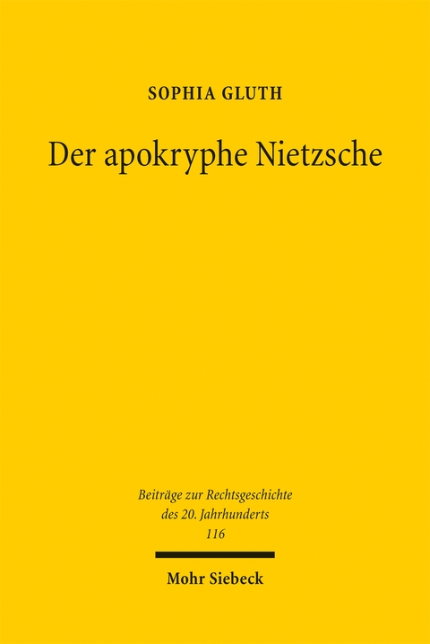 Der apokryphe Nietzsche - Sophia Gluth