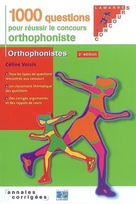 1000 QUESTIONS POUR CONCOURS ORTHOPHONIS