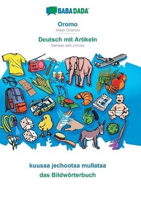 BABADADA, Oromo - Deutsch mit Artikeln, kuusaa jechootaa mullataa - das Bildwörterbuch
