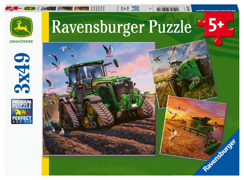Ravensburger Kinderpuzzle 05173 - John Deere in Aktion - 3x49 Teile Puzzle f&uuml;r Kinder ab 5 Jahren