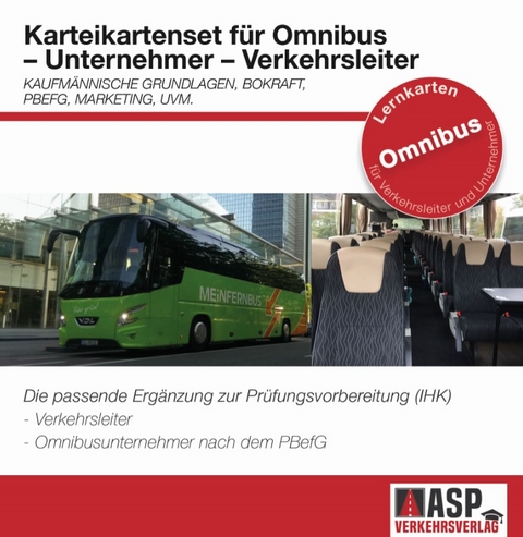 Omnibusunternehmer IHK - Karteikartenbox Lernkarten | Prüfungsvorbereitung | ASP Verkehrsverlag | 01/2021