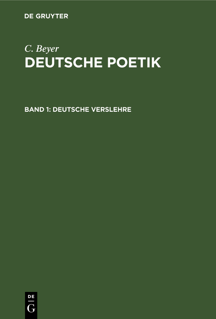 C. Beyer: Deutsche Poetik / Deutsche Verslehre - C. Beyer