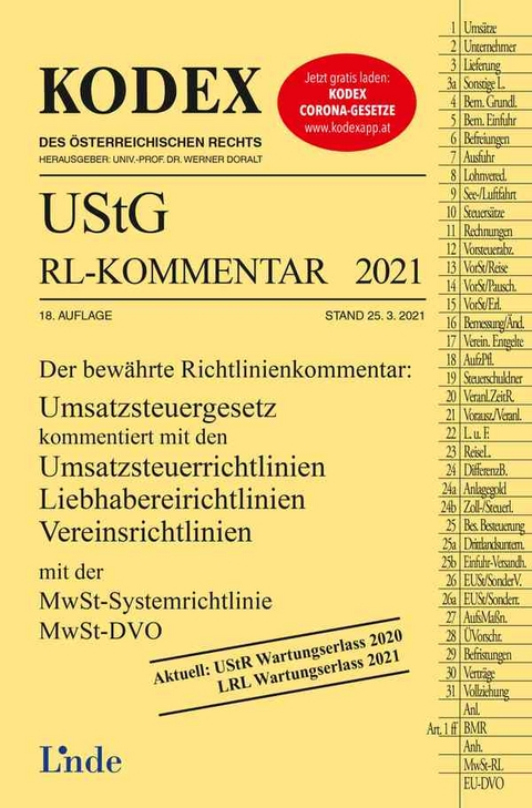 KODEX UStG-Richtlinien-Kommentar 2021 - Robert Pernegger
