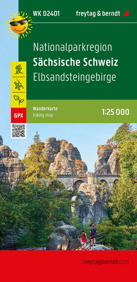 Nationalparkregion S&auml;chsische Schweiz, Wanderkarte 1:25.000, freytag & berndt, WK D2401