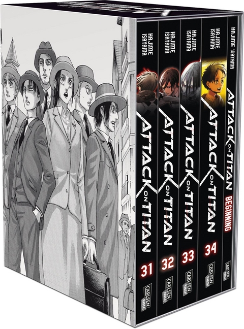 Attack on Titan, B&auml;nde 31-34 im Sammelschuber mit Extra - Hajime Isayama