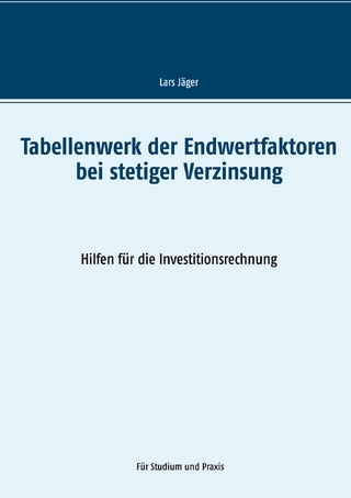 Tabellenwerk der Endwertfaktoren bei stetiger Verzinsung