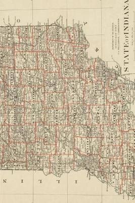 1878 Map of Indiana - A Poetose Notebook / Journal / Diary (50 pages/25 sheets)