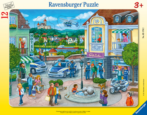 Ravensburger Kinderpuzzle - 05176 Polizeieinsatz mit Hannah und Erik - Rahmenpuzzle f&uuml;r Kinder ab 3 Jahren, mit 12 Teilen