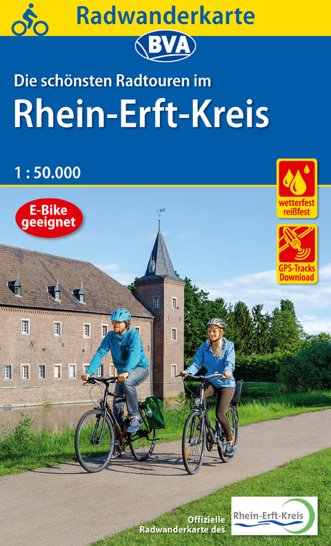 Radwanderkarte BVA Die sch&ouml;nsten Radtouren im Rhein-Erft-Kreis 1:50.000, rei&szlig;- und wetterfest, GPS-Tracks Download