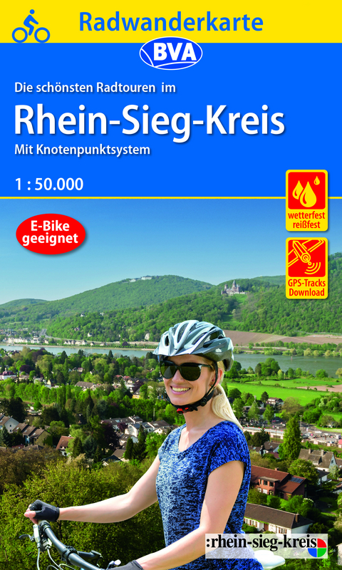 Radwanderkarte BVA Radwandern im Rhein-Sieg-Kreis 1:50.000, rei&szlig;- und wetterfest, GPS-Tracks Download