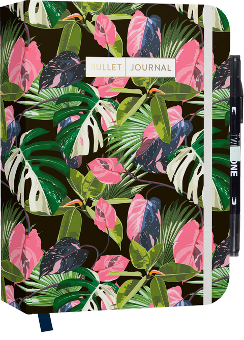 Bullet Journal "Jungle Pink" mit original Tombow TwinTone Dual-Tip Marker 33 black