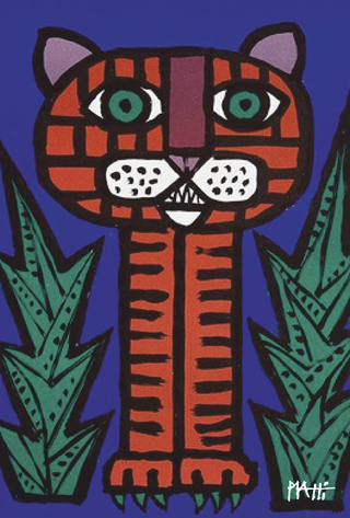 Piatti Postkarte Tiger