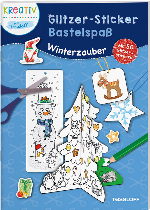 Glitzer-Sticker Bastelspa&szlig;. Winterzauber