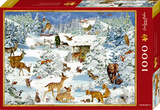 Boxpuzzle Tiere in Schneelandschaft (1000 Teile)